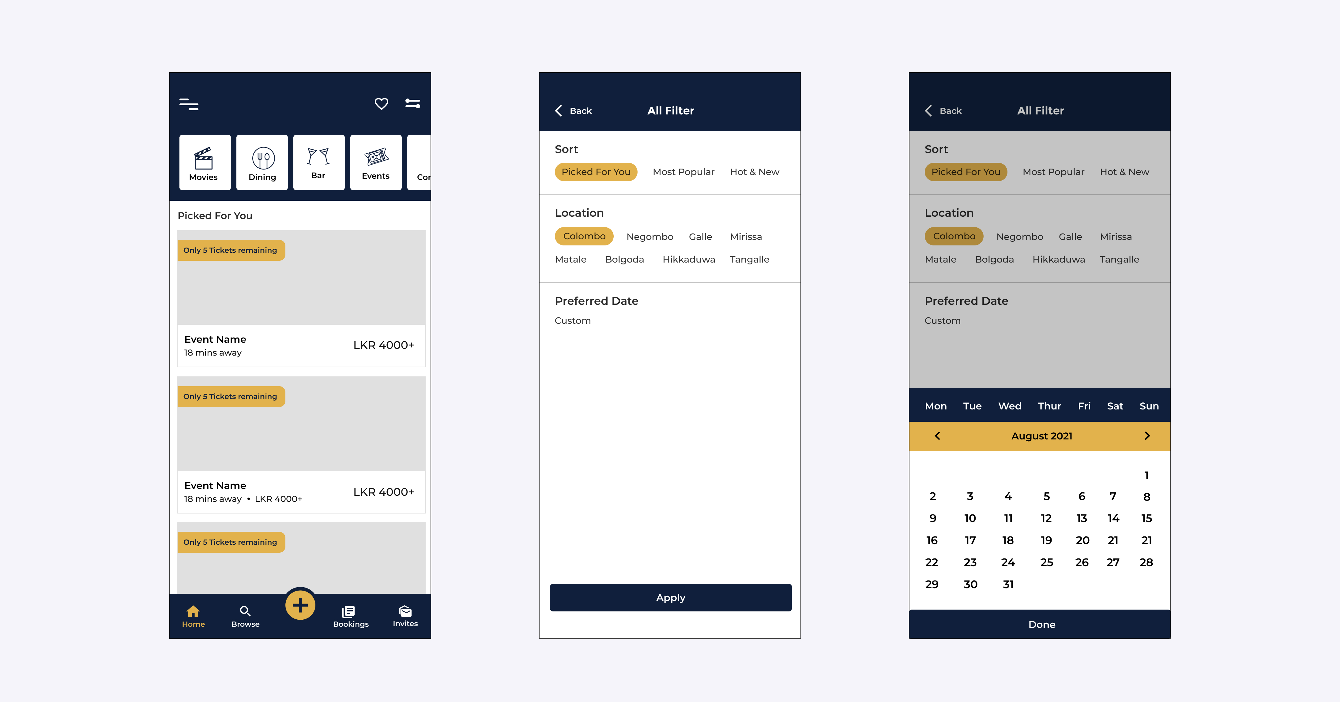 Gala browse userflow